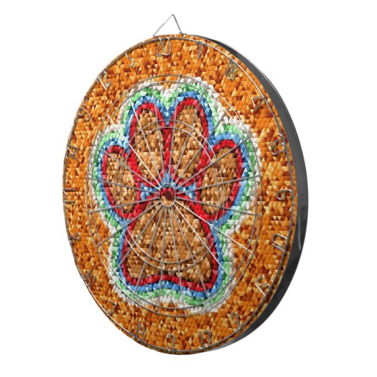 Kunst met lage poly Dog Paw Dartbord (Voorkant Rechts)
