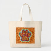 Kunst met lage poly Dog Paw Grote Tote Bag (Voorkant)