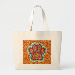 Kunst met lage poly Dog Paw Grote Tote Bag