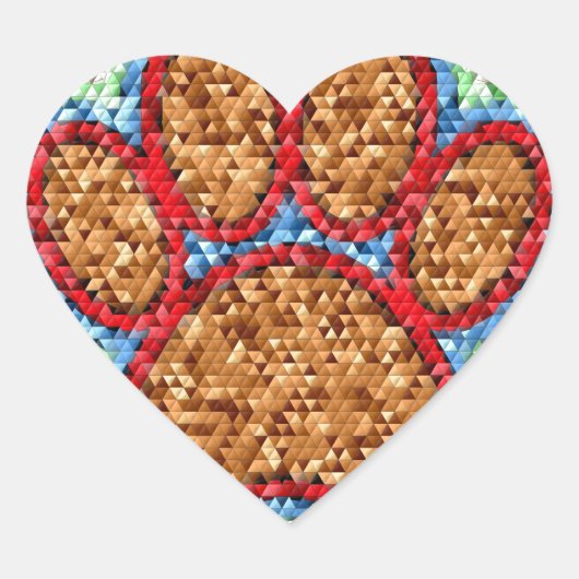 Kunst met lage poly Dog Paw Hart Sticker (Voorkant)