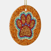 Kunst met lage poly Dog Paw Keramisch Ornament (Rechts)