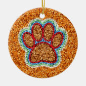 Kunst met lage poly Dog Paw Keramisch Ornament (Voorkant)