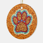 Kunst met lage poly Dog Paw Keramisch Ornament (Links)