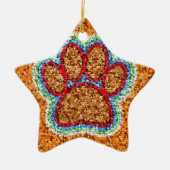 Kunst met lage poly Dog Paw Keramisch Ornament (Voorkant)