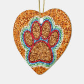 Kunst met lage poly Dog Paw Keramisch Ornament (Links)