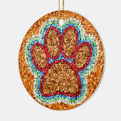 Kunst met lage poly Dog Paw Keramisch Ornament (Links)