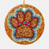 Kunst met lage poly Dog Paw Keramisch Ornament (Achterkant)