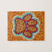 Kunst met lage poly Dog Paw Legpuzzel (Horizontaal)