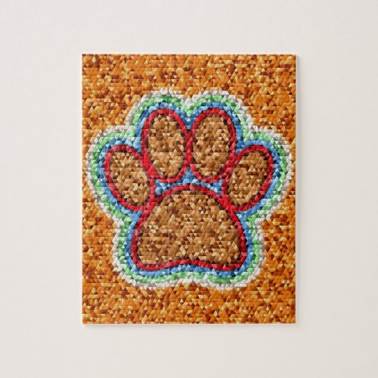 Kunst met lage poly Dog Paw Legpuzzel (Verticaal)
