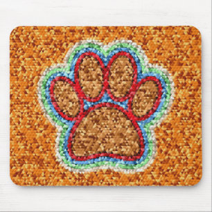 Kunst met lage poly Dog Paw Muismat