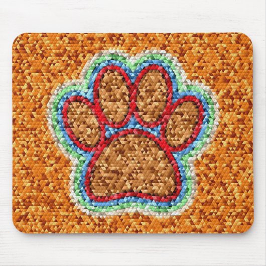 Kunst met lage poly Dog Paw Muismat (Voorkant)