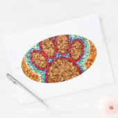 Kunst met lage poly Dog Paw Ovale Sticker (Envelop)