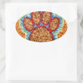 Kunst met lage poly Dog Paw Ovale Sticker (Tas)