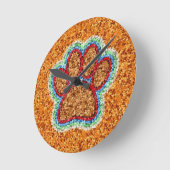 Kunst met lage poly Dog Paw Ronde Klok (Hoek)