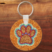 Kunst met lage poly Dog Paw Sleutelhanger (Voorkant)