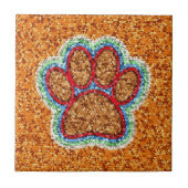 Kunst met lage poly Dog Paw Tegeltje (Voorkant)
