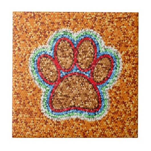 Kunst met lage poly Dog Paw Tegeltje (Voorkant)