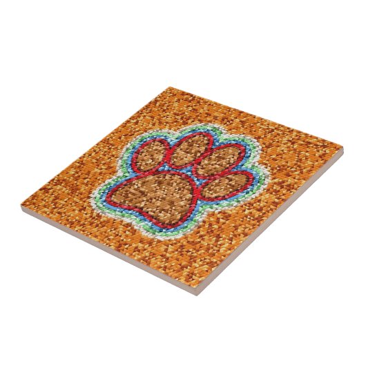 Kunst met lage poly Dog Paw Tegeltje (Zijkant)