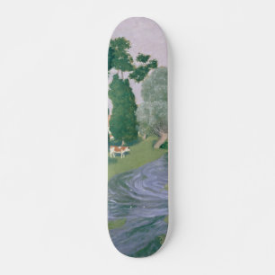 kunst met landschapsschildering persoonlijk skateboard