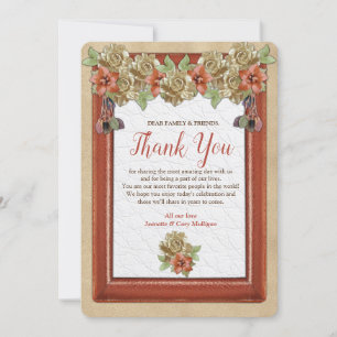 Kunst met leder en suede Textuur Dank u Kaart