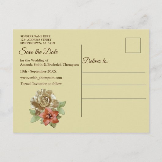 Kunst met leder en suiker opslaan Datum Aankondigingskaart (Achterkant)