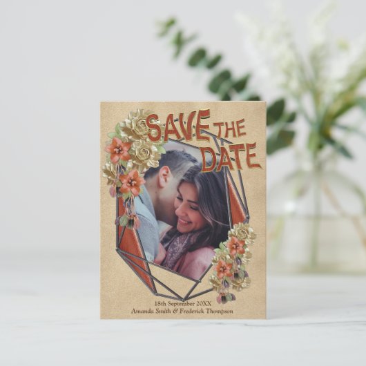 Kunst met leder en suiker opslaan Datum Aankondigingskaart (Staand voorkant)