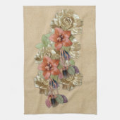 Kunst met leder en suikerwerk theedoek (Verticaal)