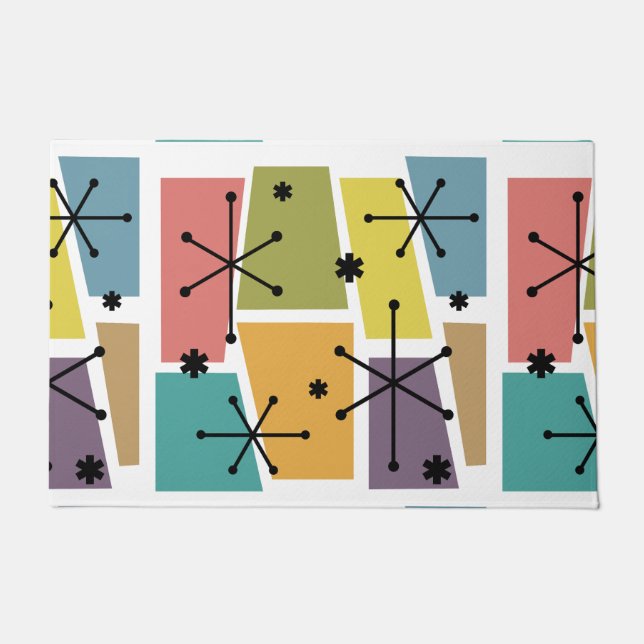 Kunst met meerkleurige atoomleeftijd Pop Deurmat (Voorkant)