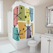 Kunst met meerkleurige atoomleeftijd Pop Douchegordijn (In situ)