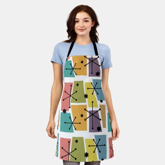 Kunst met meerkleurige atoomleeftijd Pop Schort (Gedragen)