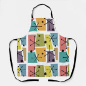 Kunst met meerkleurige atoomleeftijd Pop Schort (Voorkant)