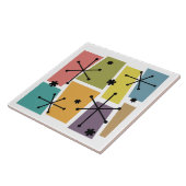 Kunst met meerkleurige atoomleeftijd Pop Tegeltje (Zijkant)