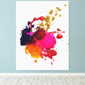 Kunst met meerkleurige verf canvas afdruk (Insitu (Houten vloer))