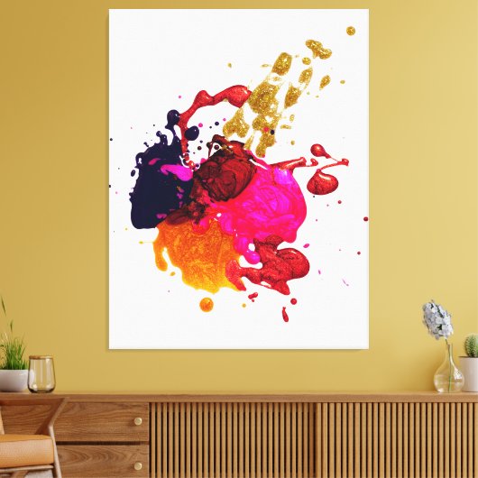 Kunst met meerkleurige verf canvas afdruk (Insitu (Woonkamer))