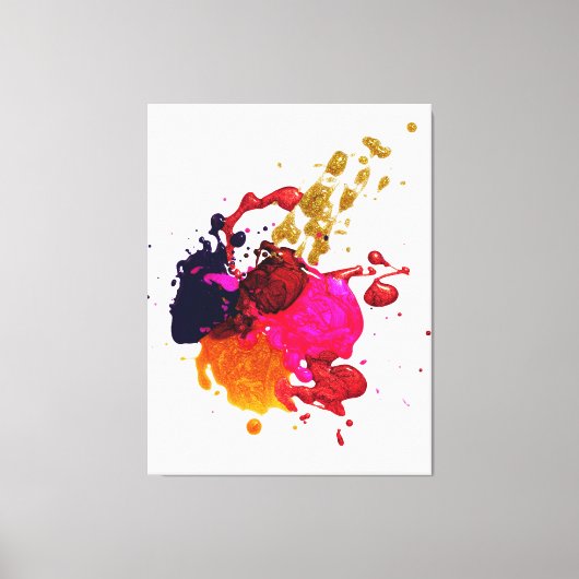 Kunst met meerkleurige verf canvas afdruk (Voorkant)