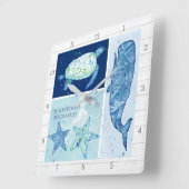 Kunst met moderne brauwhuisfamilie vierkante klok (Hoek)