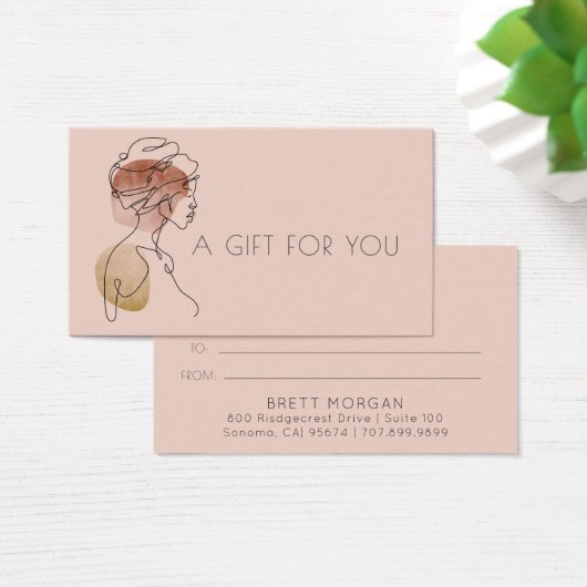 Kunst met moderne lijnkunst Voman Makeup Artist Visitekaartje (Bureau)