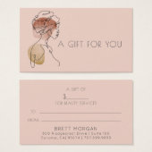 Kunst met moderne lijnkunst Voman Makeup Artist Visitekaartje (Voorkant /achterkant)