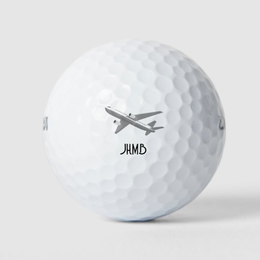 Kunst met monogram voor commercieel vliegtuigpiloo golfballen (Voorkant)