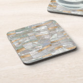 Kunst met mozaïekgolven - Pearl en Pastel Gold Bier Onderzetter (Linkerzijde)