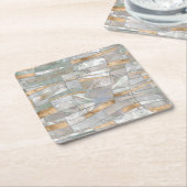 Kunst met mozaïekgolven - Pearl en Pastel Gold Kartonnen Onderzetters (Schuin)