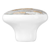 Kunst met mozaïekgolven - Pearl en Pastel Gold Keramische Knop (Zijkant)