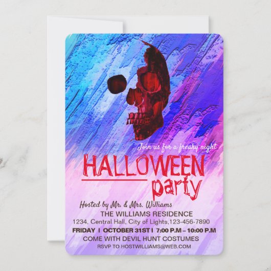 Kunst met Paarse gekleurde halloween Waterverf Kaart (Voorkant)