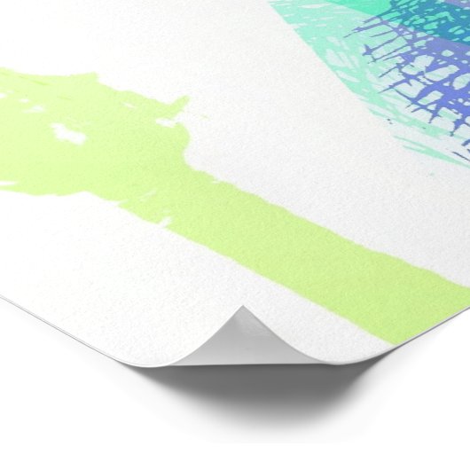 Kunst met palmboomklep poster (Hoek)