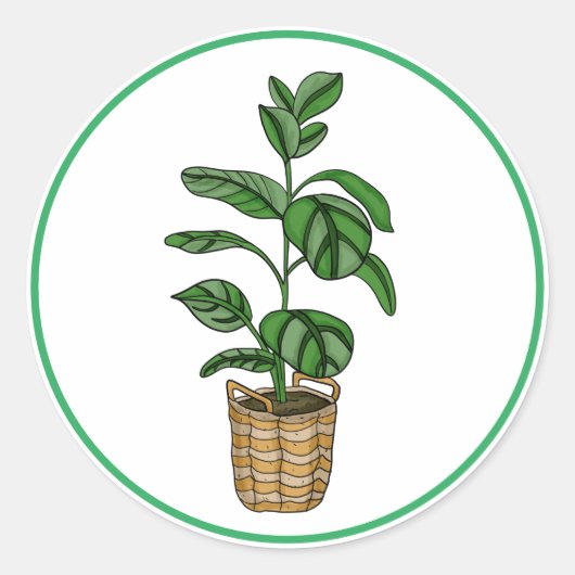 Kunst met palmhanddragende woonkamer voor reiziger ronde sticker (Voorkant)