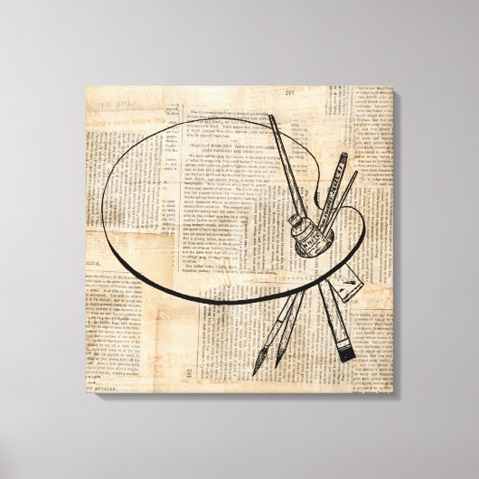  kunst met penseel en schilderpalet canvas afdruk (Voorkant)