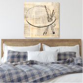  kunst met penseel en schilderpalet canvas afdruk (Insitu (Slaapkamer))
