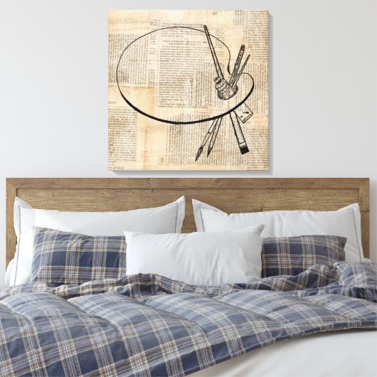  kunst met penseel en schilderpalet canvas afdruk (Insitu (Slaapkamer))