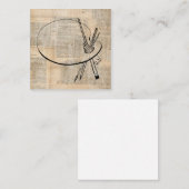 kunst met penseel en schilderpalet informatiekaartje (Voorkant / Achterkant)