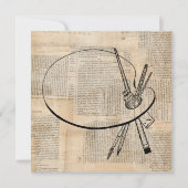  kunst met penseel en schilderpalet kaart (Voorkant)